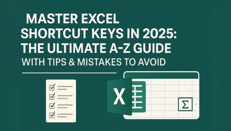 Master ~80 Excel shortcut keys in 2025 for desktop, mobile (iPad, Android), data security, and fix shortcut conflicts. Save time with tips for small businesses!